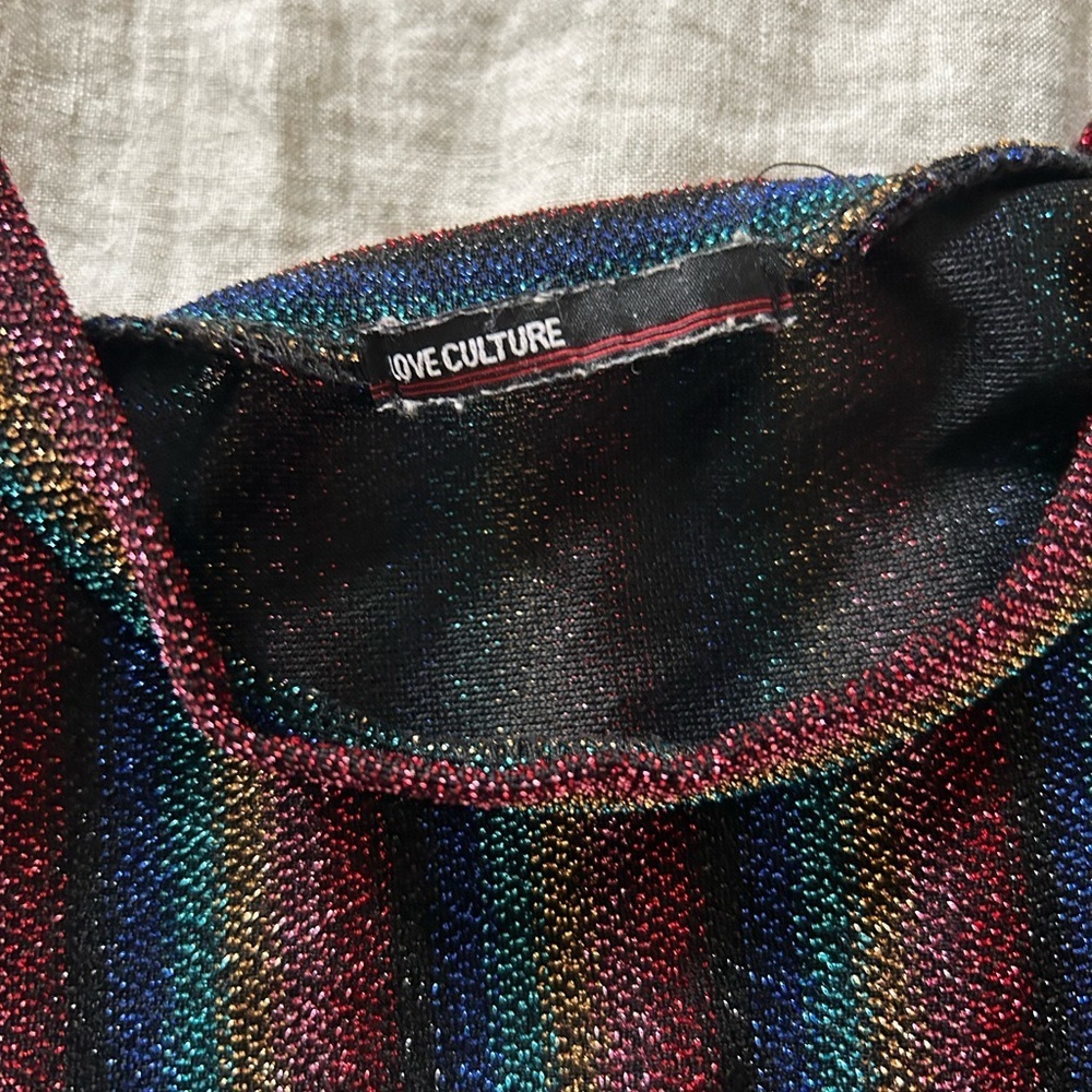 Love Culture Multicolor Striped Short Sleeve Tee - Picture 3 of 8